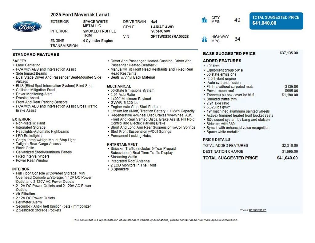 Used 2025 Ford Maverick Lariat AWD/4WD image 38