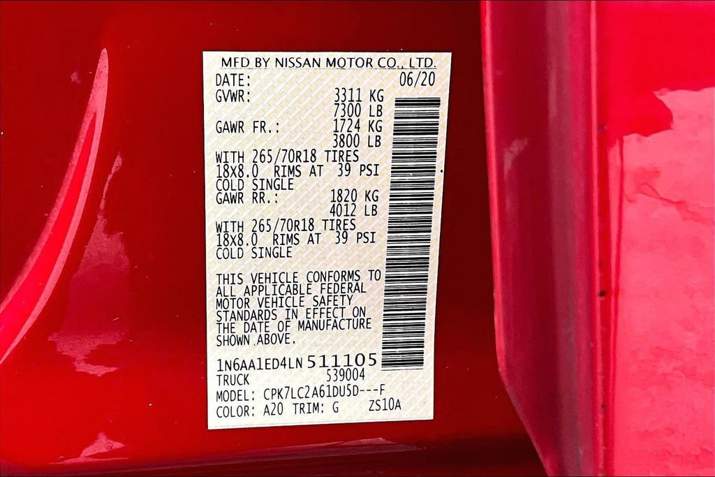 Used 2020 Nissan Titan SV w/ SV Convenience Package image 19