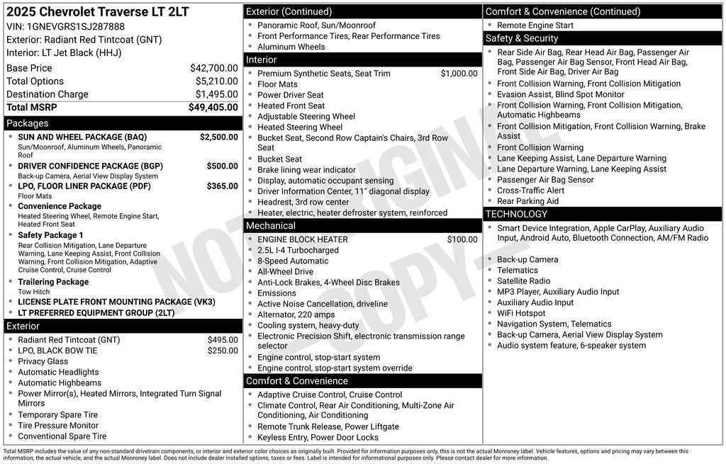 Used 2025 Chevrolet Traverse LT w/ Sun and Wheel Package AWD/4WD image 2