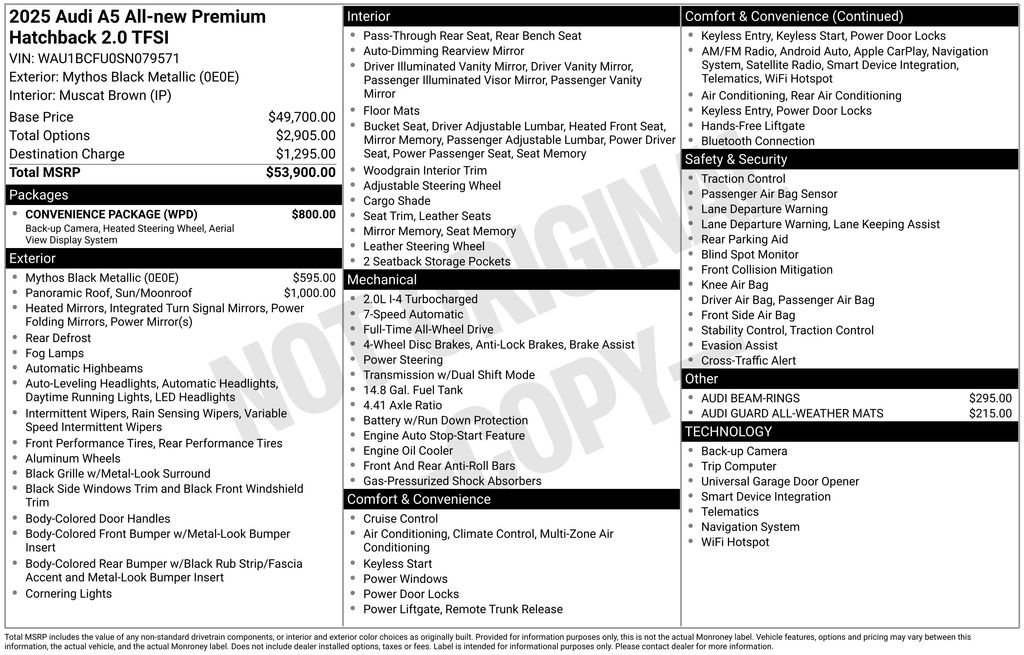Used 2025 Audi A5 2.0T Premium w/ Convenience Package AWD/4WD image 21