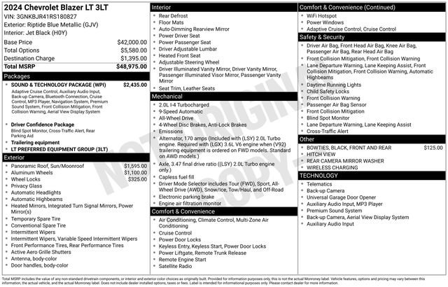 Used 2024 Chevrolet Blazer LT w/ Sound & Technology Package image 5