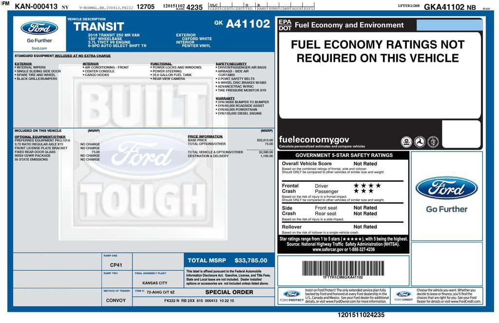 Used 2016 Ford Transit 250 130 Medium Roof RWD image 23