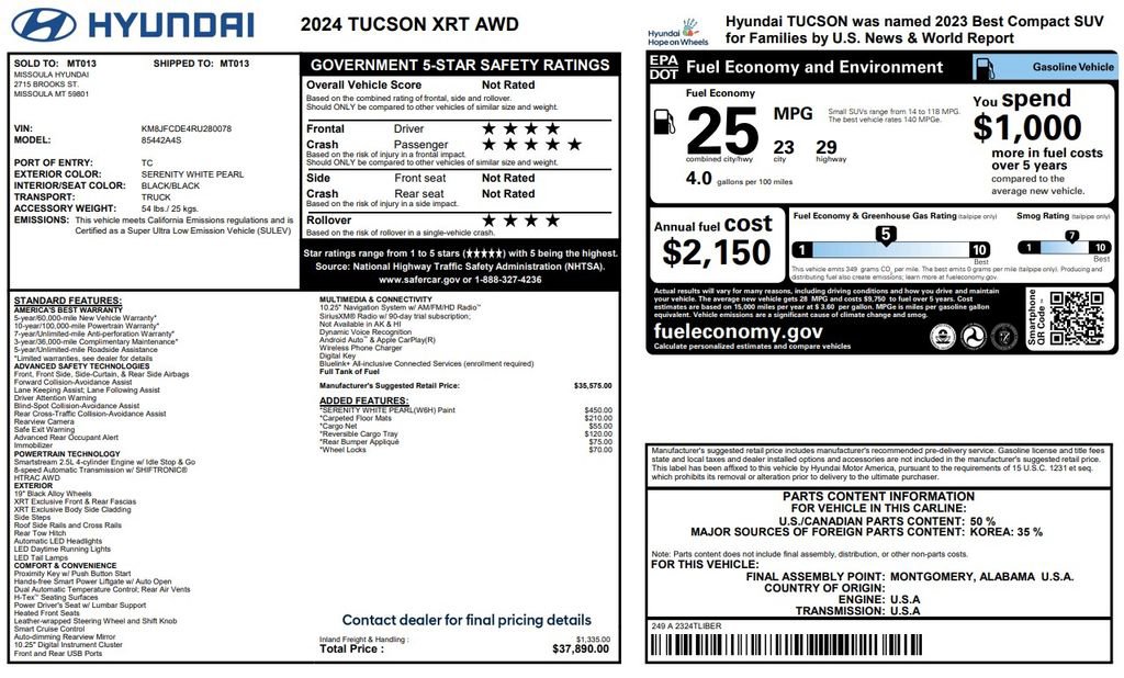 Used 2024 Hyundai Tucson XRT image 28