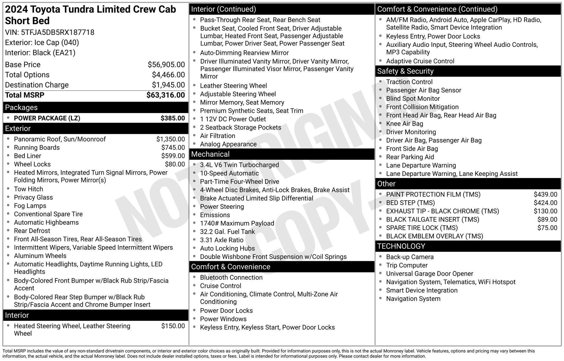 Used 2024 Toyota Tundra Limited w/ Power Package AWD/4WD image 3