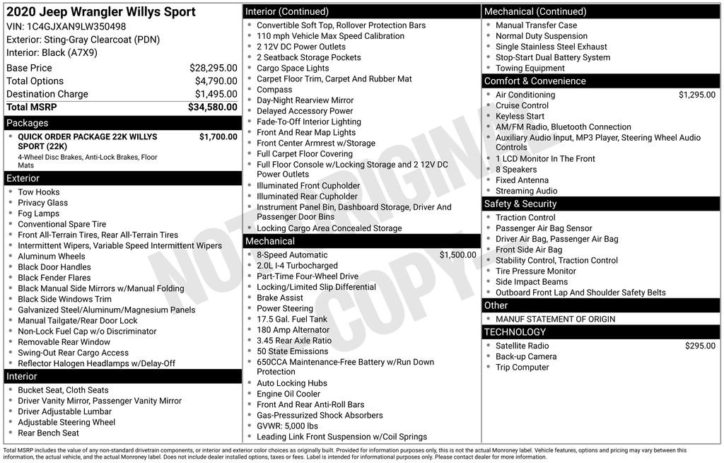 Certified 2020 Jeep Wrangler Sport image 43