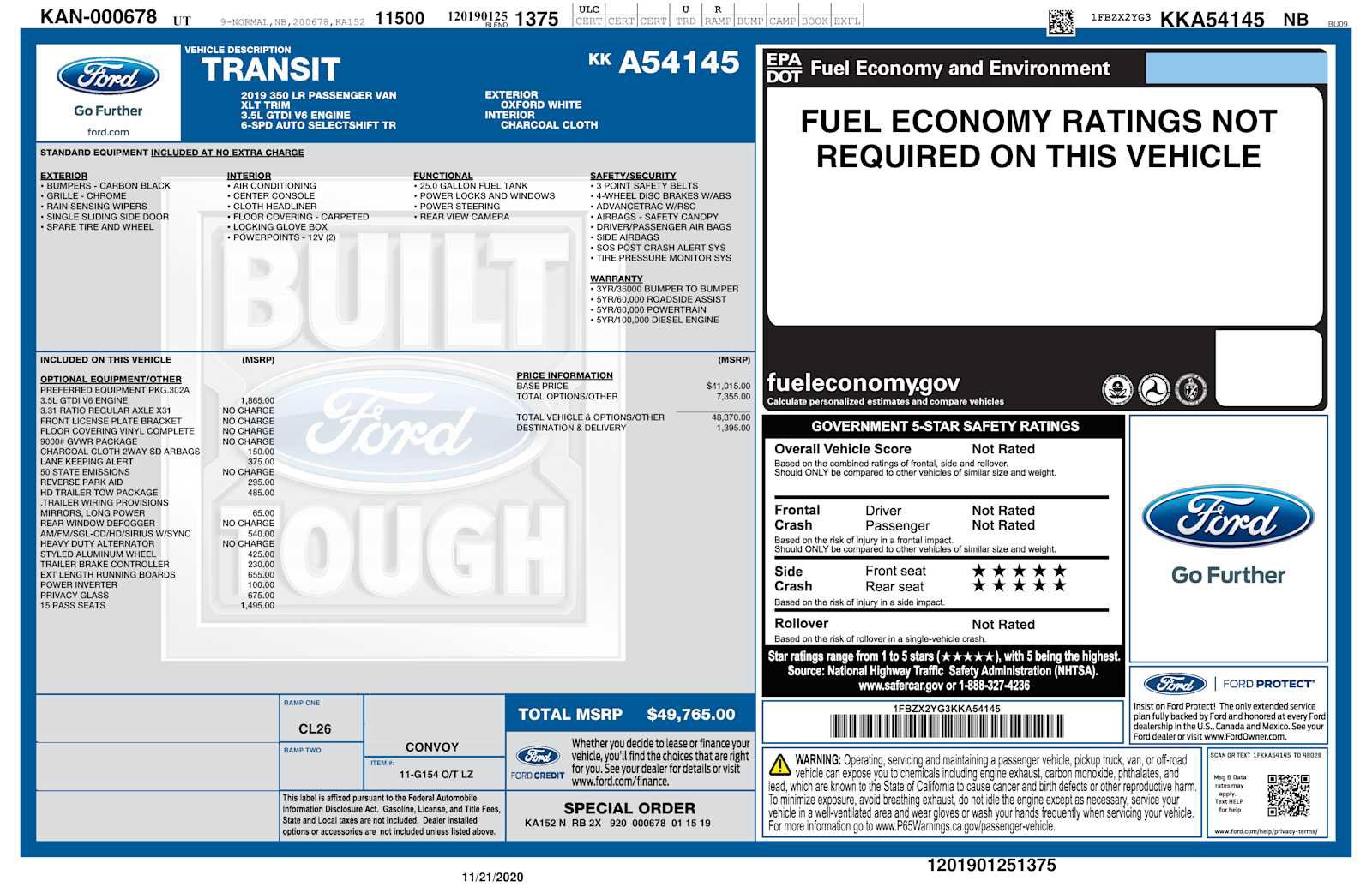 Used 2019 Ford Transit 350 XLT RWD image 2