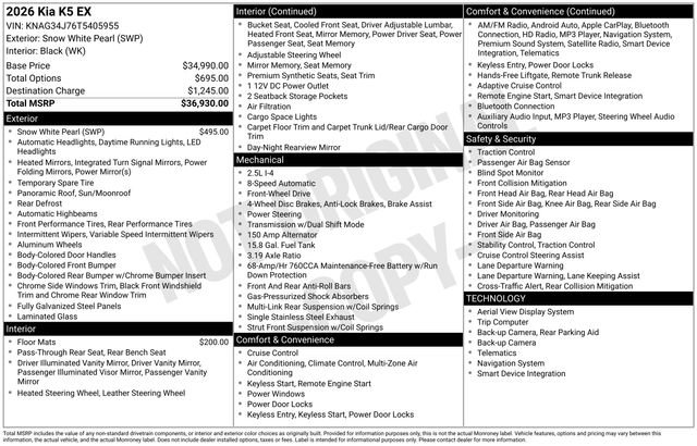 New 2026 Kia K5 EX image 5