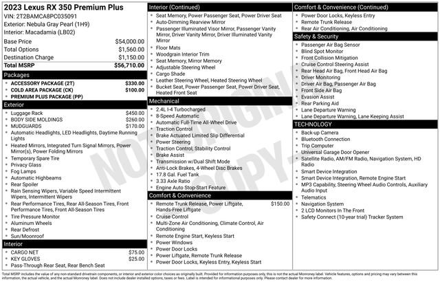 Certified 2023 Lexus RX 350 Premium Plus w/ Accessory Package AWD/4WD image 37