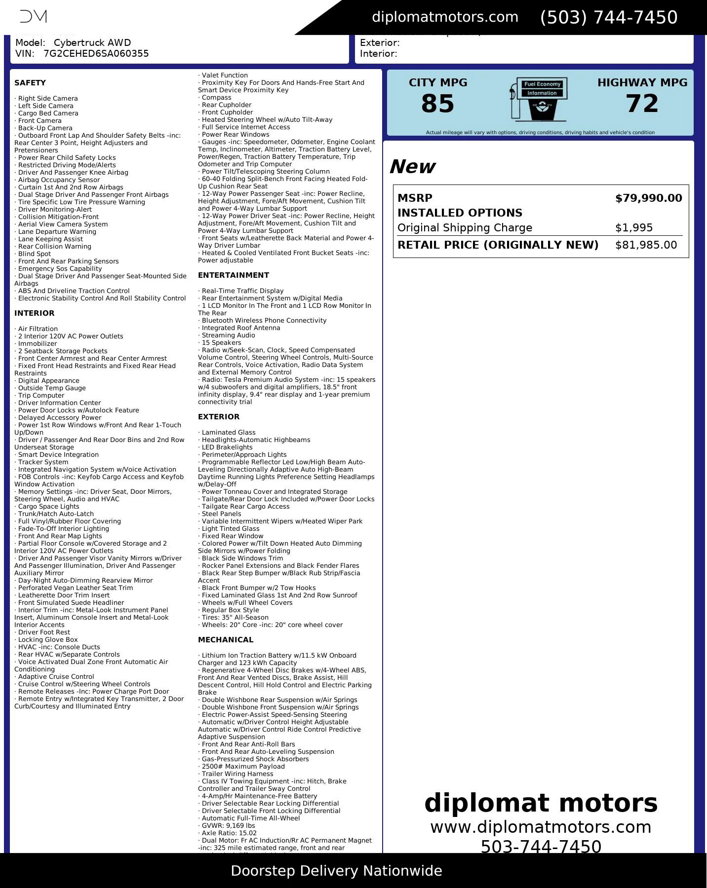 Used 2025 Tesla Cybertruck AWD Crew Cab image 2