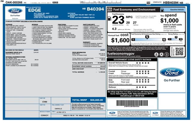 Certified 2017 Ford Edge SEL w/ Equipment Group 201A AWD/4WD image 4