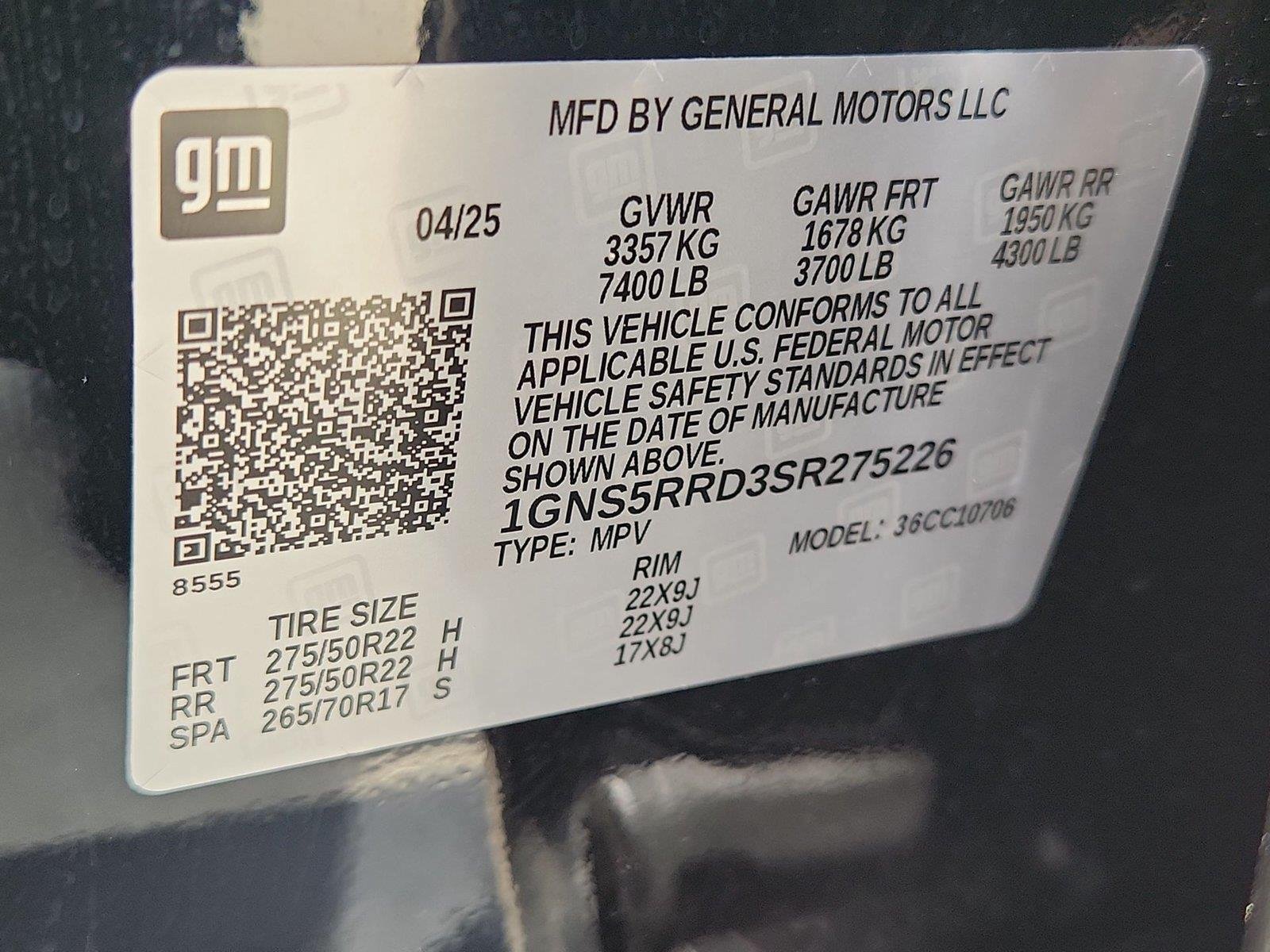 Used 2025 Chevrolet Tahoe RST w/ Comfort Package RWD image 35