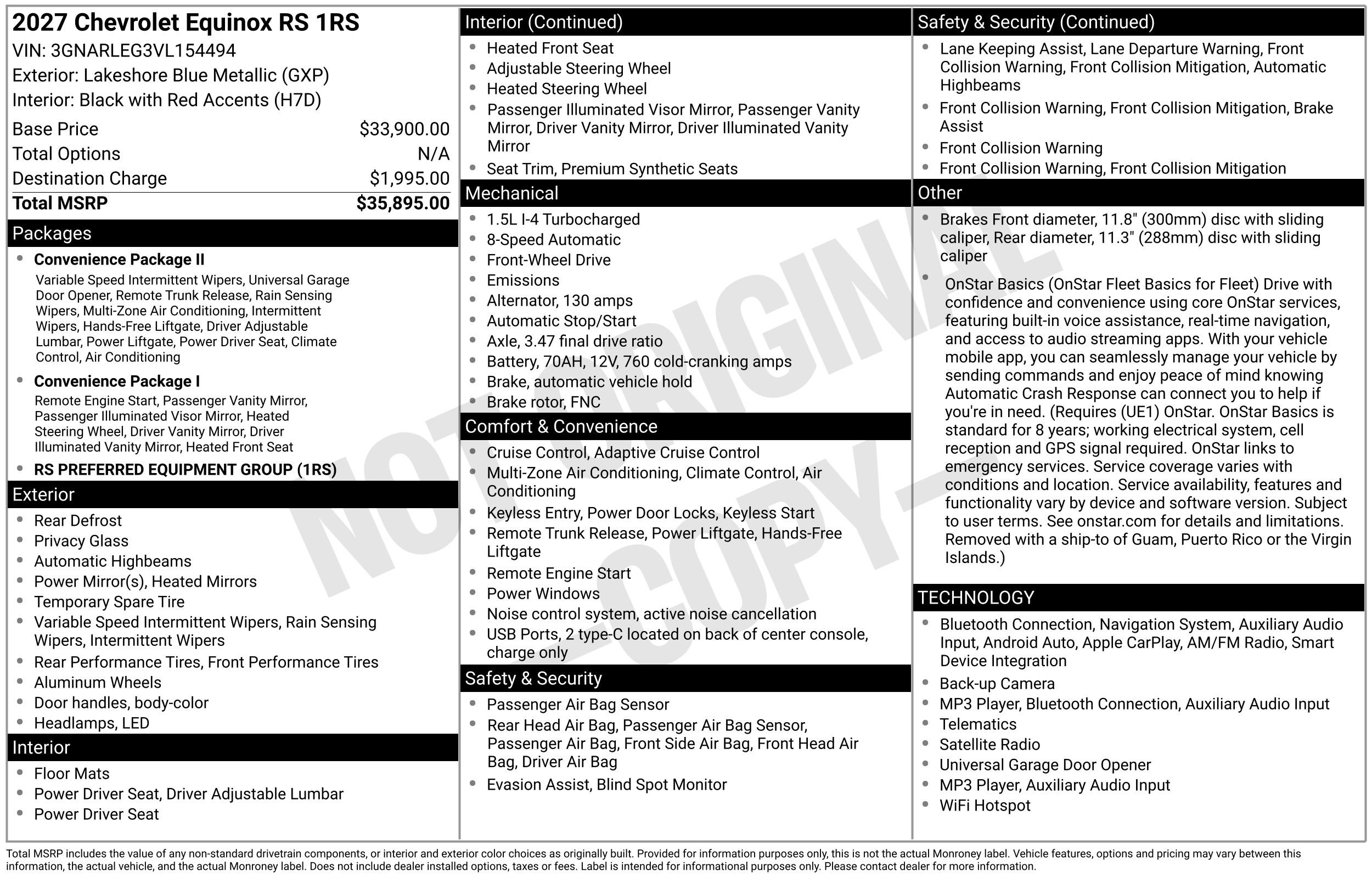 New 2027 Chevrolet Equinox RS FWD image 3