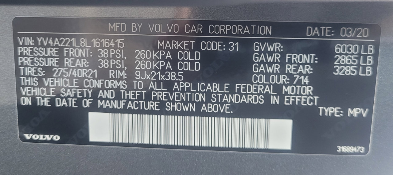 Used 2020 Volvo XC90 T6 Inscription w/ Protection Package Premier image 46