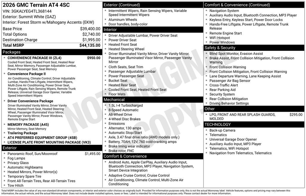 New 2026 GMC Terrain AT4 w/ Convenience Package III image 47