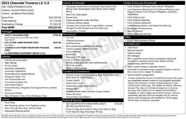 Used 2023 Chevrolet Traverse LS w/ Safety Package AWD/4WD image 12