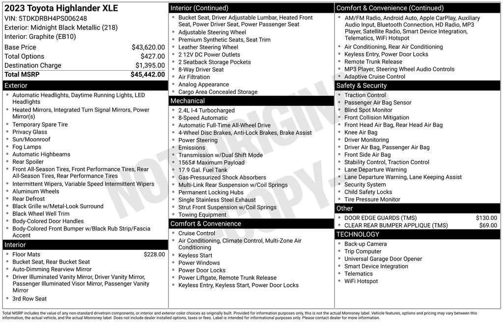 Used 2023 Toyota Highlander XLE image 2