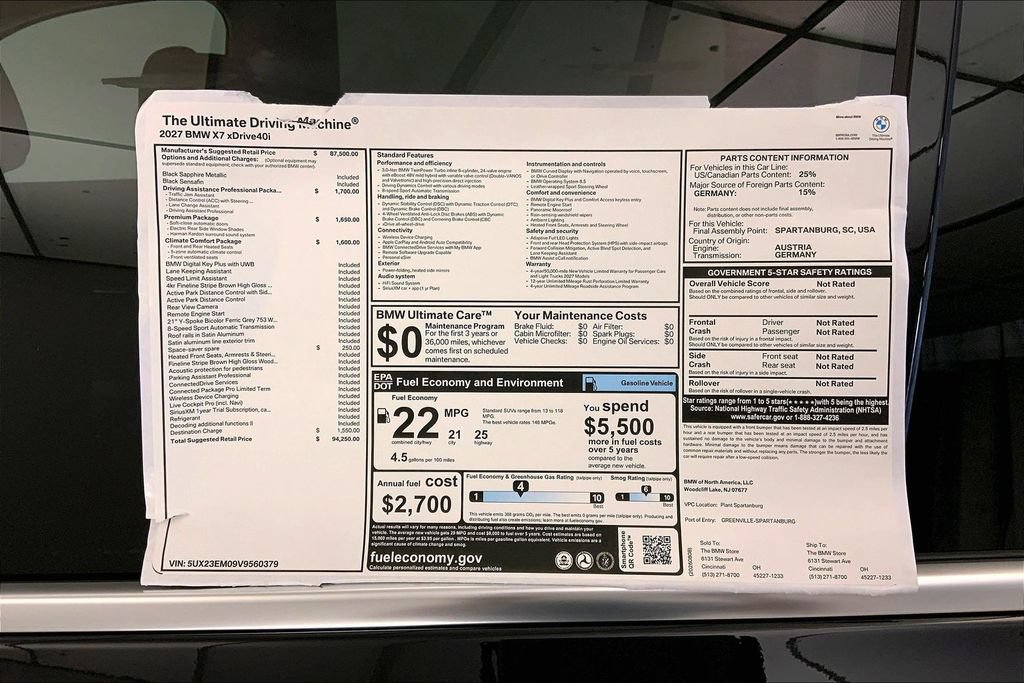 New 2027 BMW X7 xDrive40i AWD/4WD image 12