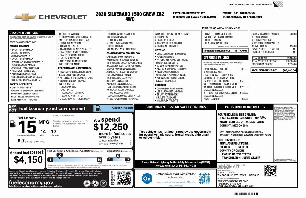 New 2026 Chevrolet Silverado 1500 ZR2 w/ Dark Appearance Package image 4