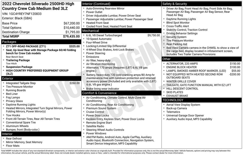 Used 2022 Chevrolet Silverado 2500 High Country w/ Z71 Off-Road Package image 6