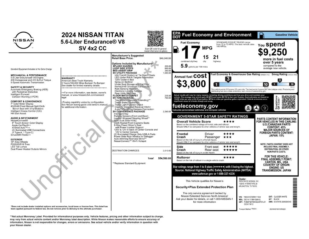 Certified 2024 Nissan Titan SV w/ SV Convenience Package RWD image 35
