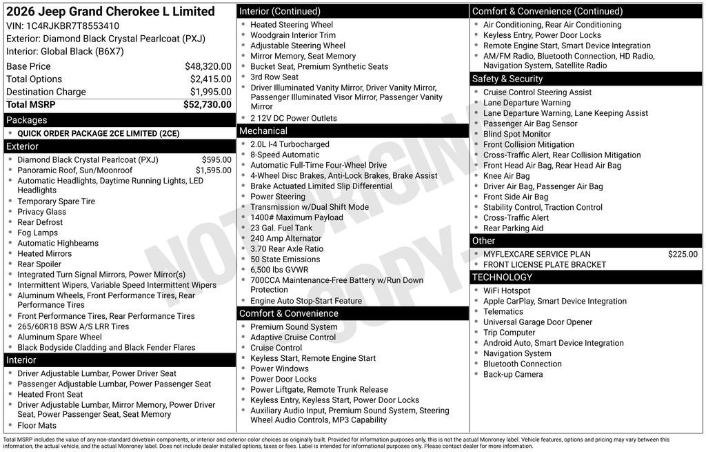 New 2026 Jeep Grand Cherokee L Limited AWD/4WD image 4