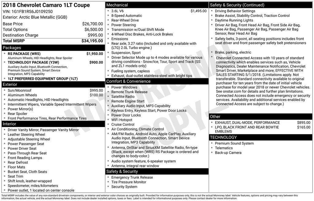 Certified 2018 Chevrolet Camaro LT w/ RS Package image 39