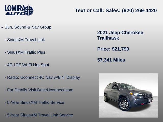 Used 2021 Jeep Cherokee Trailhawk w/ Sun, Sound & Nav Group AWD/4WD image 14