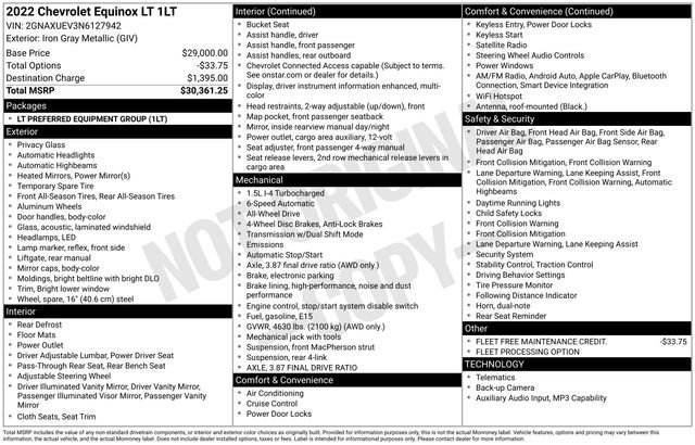 Used 2022 Chevrolet Equinox LT AWD/4WD image 3