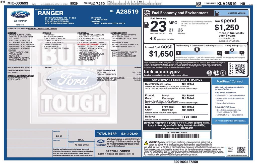 Certified 2019 Ford Ranger XLT image 35