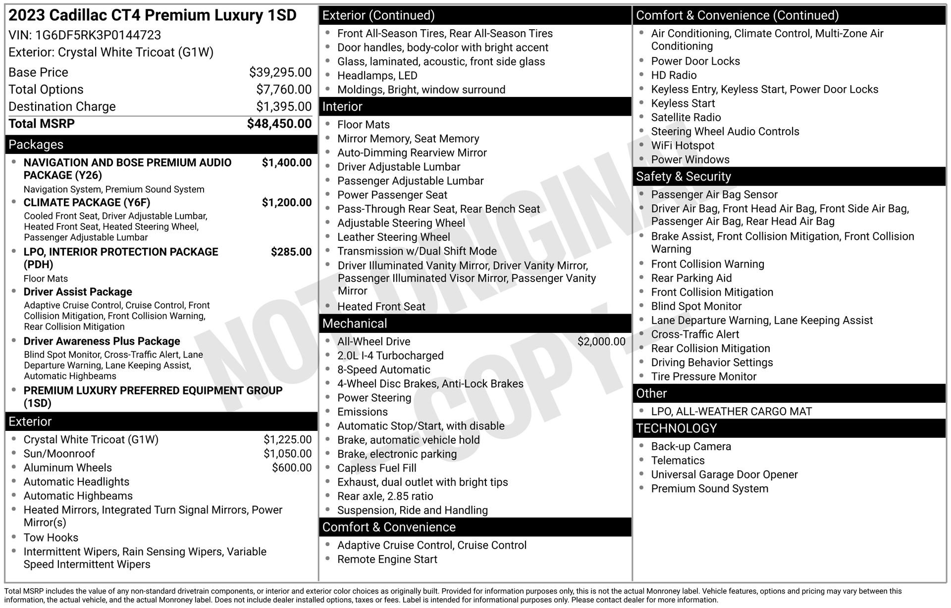 Certified 2023 Cadillac CT4 Premium Luxury AWD/4WD image 46