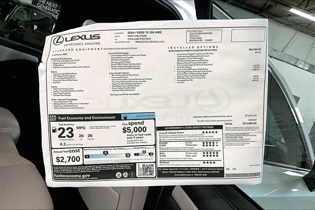 New 2026 Lexus TX 350 AWD image 13