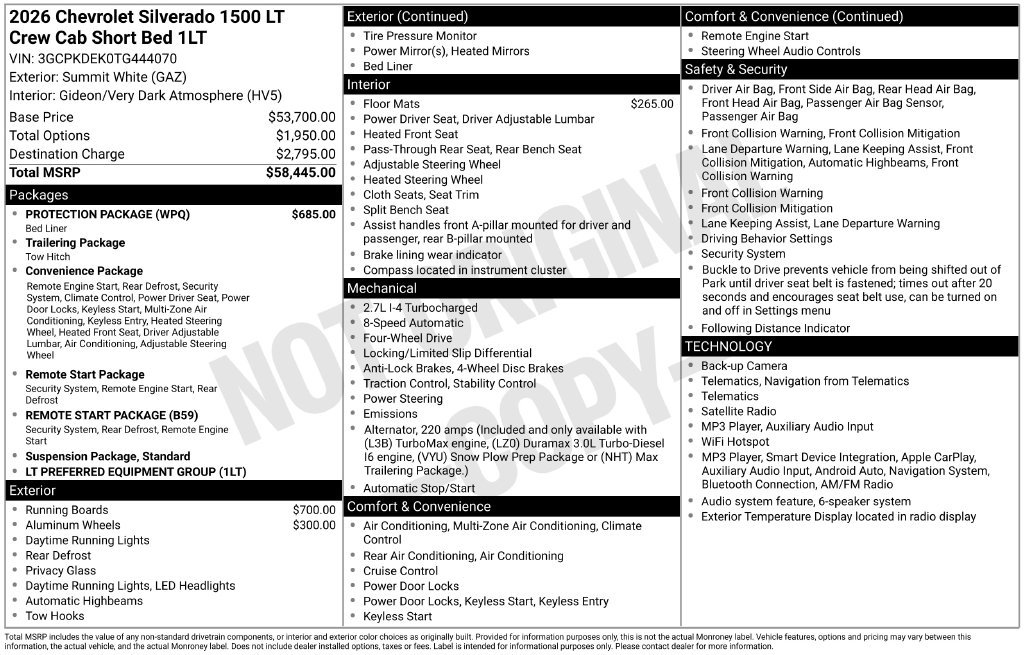 New 2026 Chevrolet Silverado 1500 LT w/ Protection Package AWD/4WD image 33