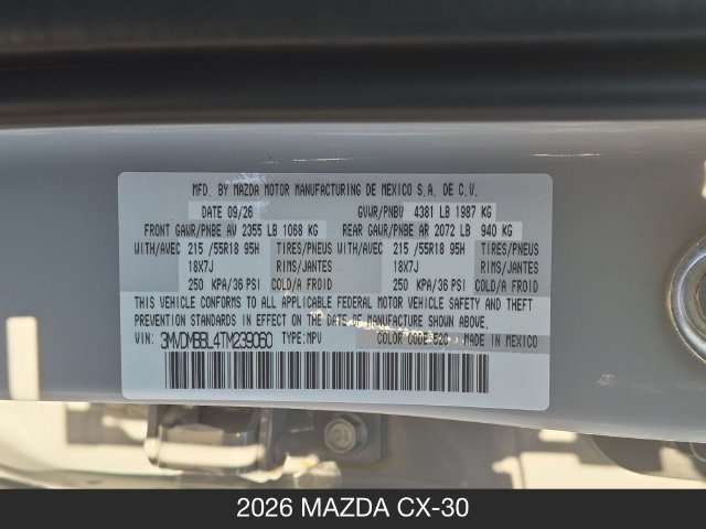 New 2026 MAZDA CX-30 AWD 2.5 S w/ Select Sport Pkg image 25