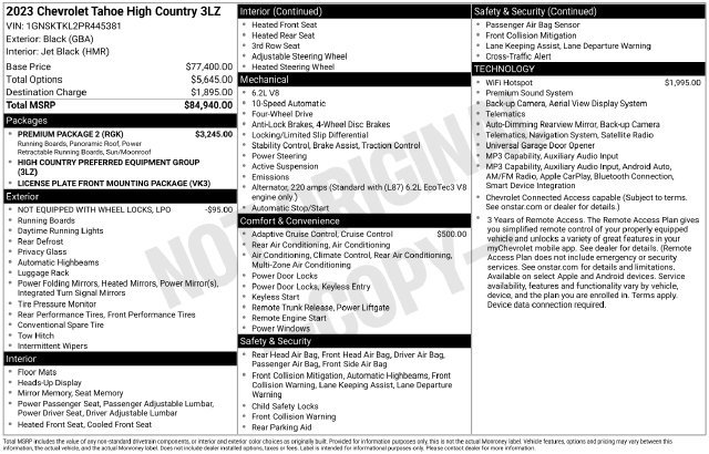 Used 2023 Chevrolet Tahoe High Country w/ Premium Package 2 AWD/4WD image 26