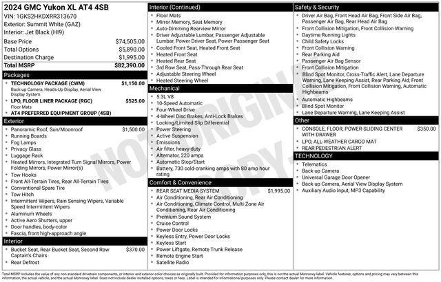 Used 2024 GMC Yukon XL AT4 w/ Technology Package AWD/4WD image 29