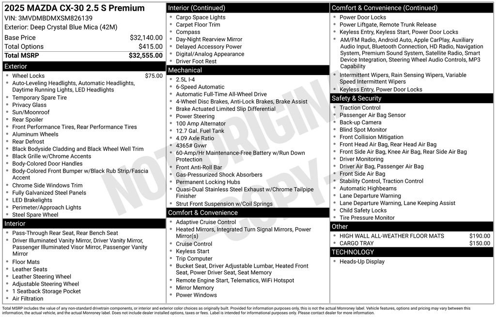 New 2025 MAZDA CX-30 AWD 2.5 S w/ Premium Package image 7