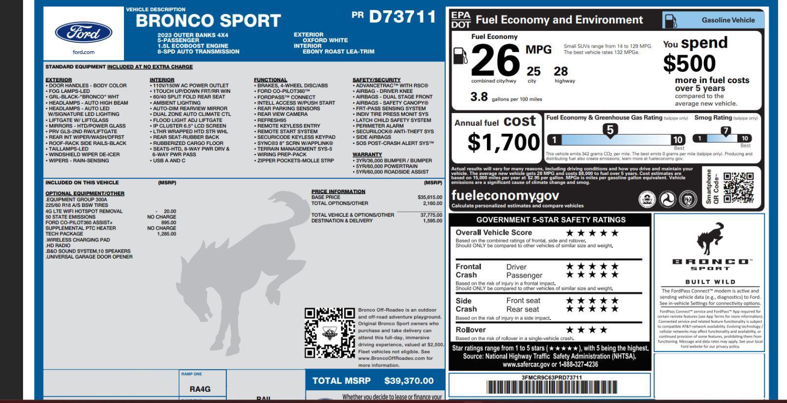 Used 2023 Ford Bronco Sport Outer Banks w/ Tech Package image 4