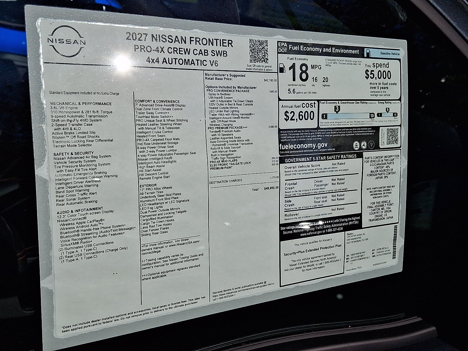 New 2027 Nissan Frontier PRO-4X w/ Pro Premium Package AWD/4WD image 7