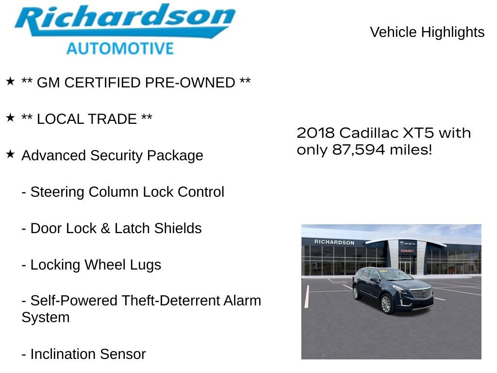 Used 2018 Cadillac XT5 Platinum w/ Driver Assist Package AWD/4WD image 10