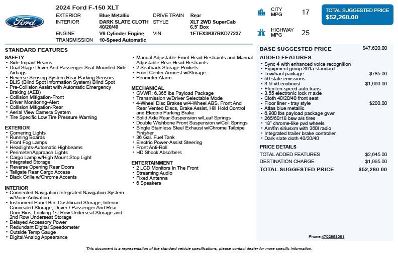 Used 2024 Ford F150 XLT w/ Tow/Haul Package RWD image 3