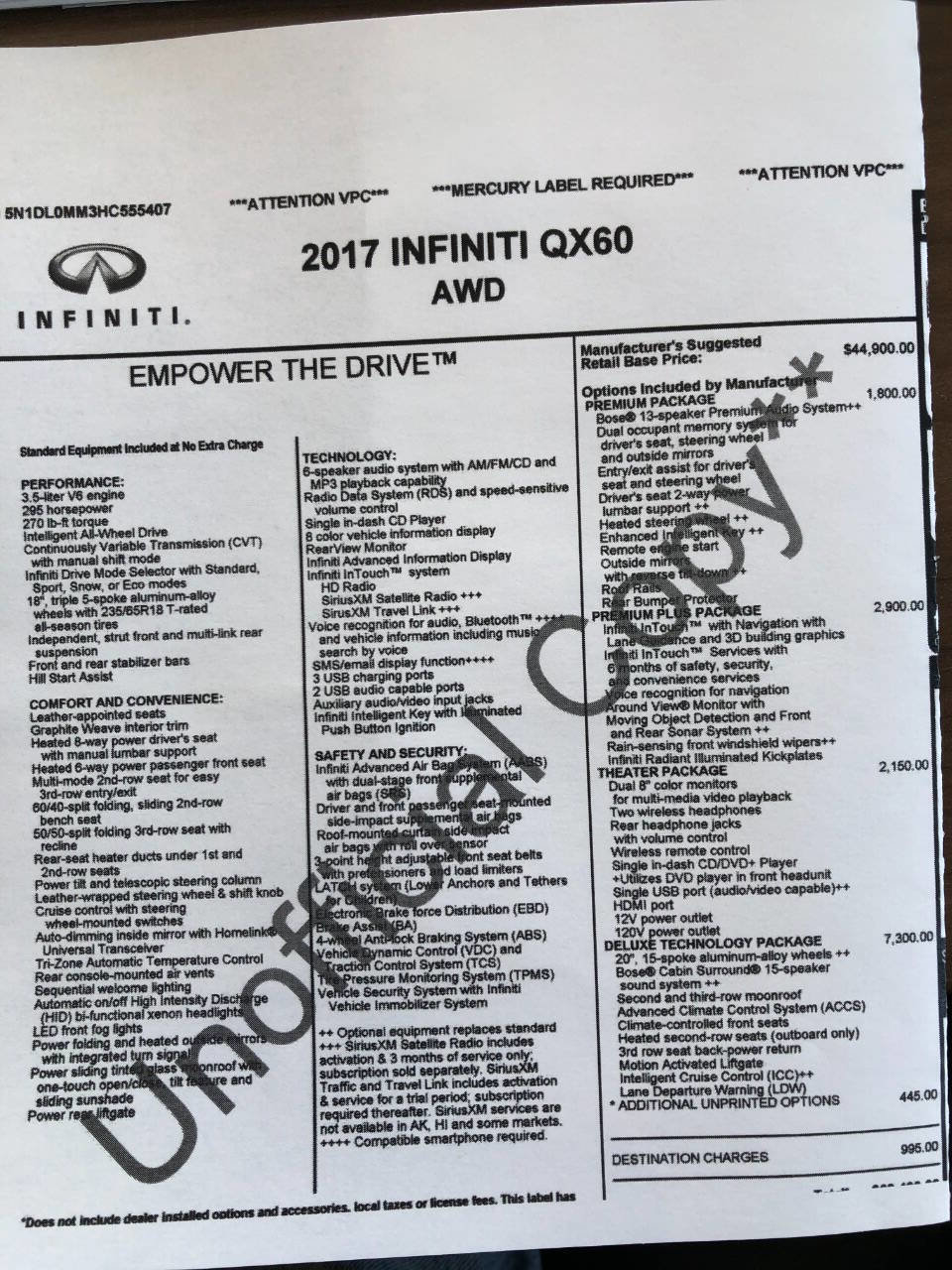 Used 2017 INFINITI QX60 Luxe w/ Deluxe Technology Package AWD/4WD image 33
