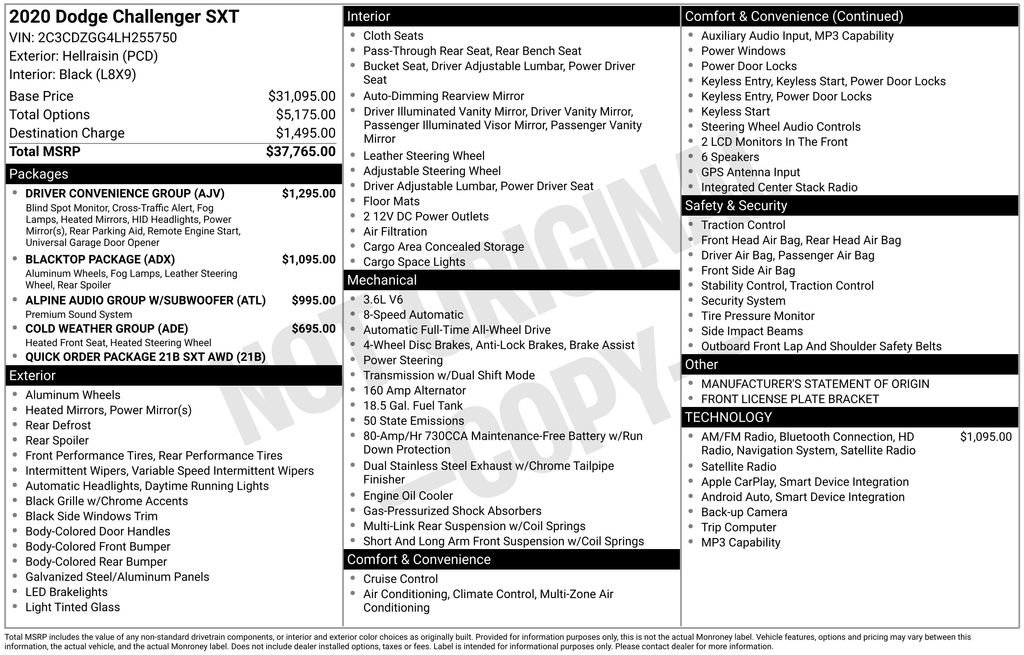 Used 2020 Dodge Challenger SXT w/ Driver Convenience Group image 6