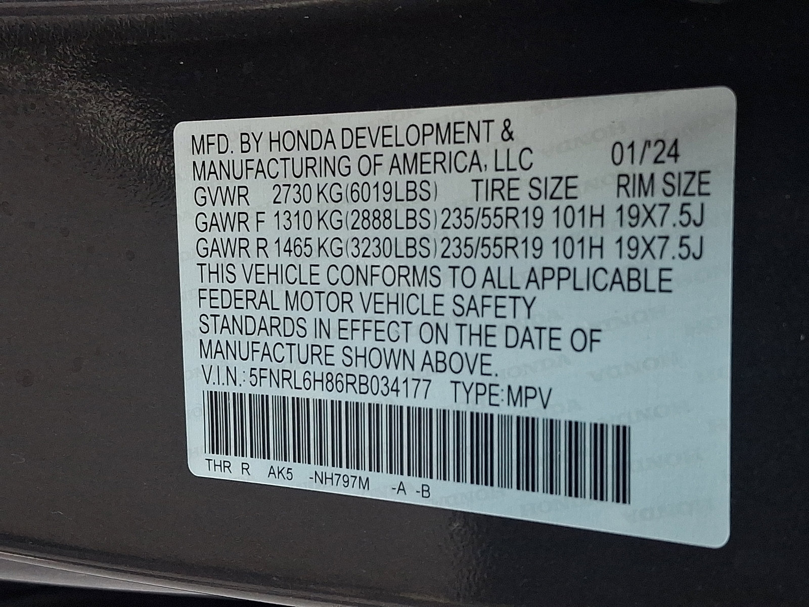 Certified 2024 Honda Odyssey Touring image 27