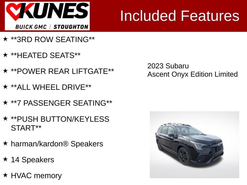 Used 2023 Subaru Ascent Onyx Edition Limited AWD/4WD image 3