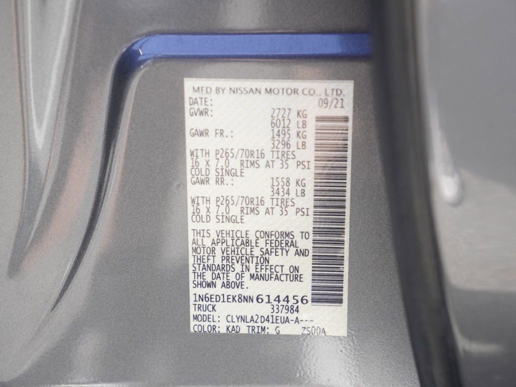 Certified 2022 Nissan Frontier S w/ Technology Package image 22