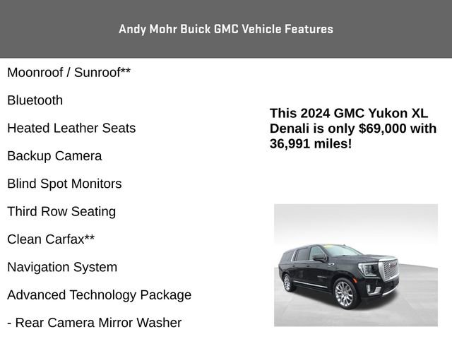 Used 2024 GMC Yukon XL Denali w/ Advanced Technology Package AWD/4WD image 4