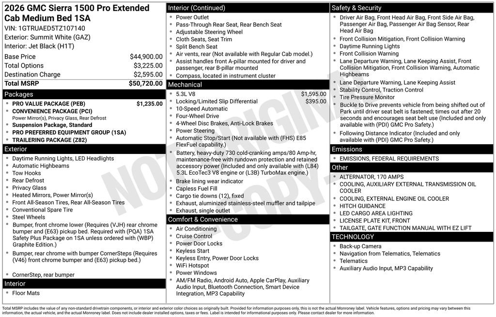 New 2026 GMC Sierra 1500 Pro w/ Pro Value Package image 6