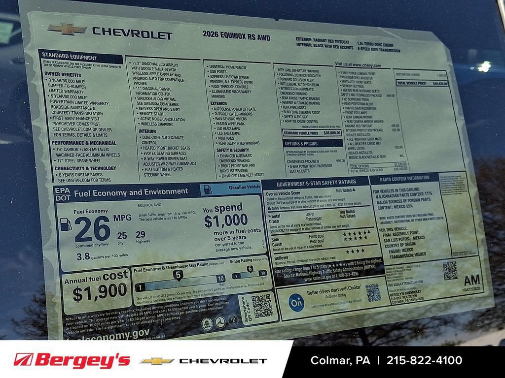 New 2026 Chevrolet Equinox RS w/ Convenience Package III AWD/4WD image 20
