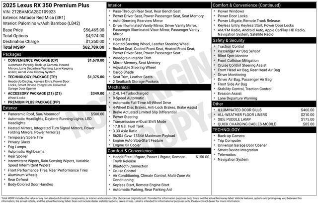 Certified 2025 Lexus RX 350 Premium Plus w/ Convenience Package image 38