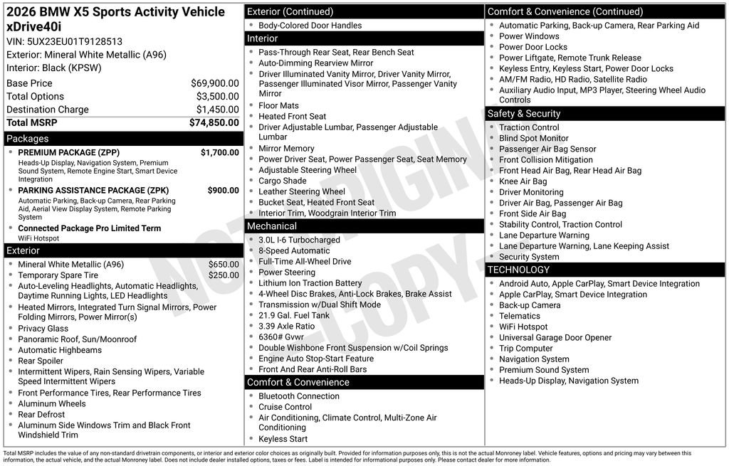 Certified 2026 BMW X5 xDrive40i w/ Premium Package AWD/4WD image 45